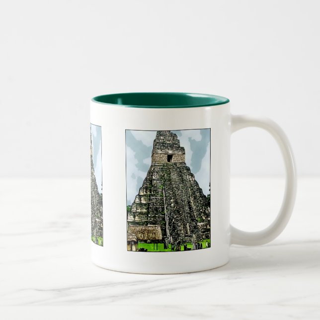 Taza Bicolor Mug: Templo maya en Tikal, Guatemala (Derecha)