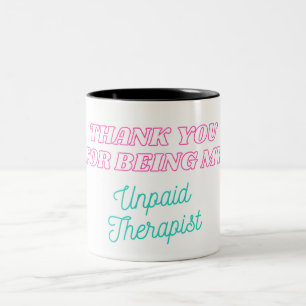Taza Bicolor Mug Terapista No Pagada, Regalo