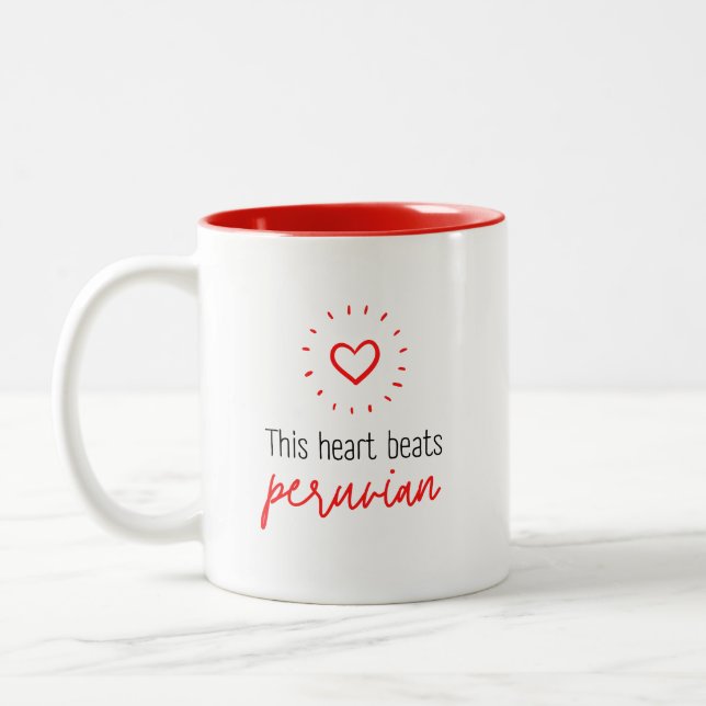 Taza Bicolor Mug: This heart beats peruvian (Izquierda)