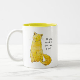 Taza Bicolor Mug - Todo lo que necesitas es amor y un gato - 11
