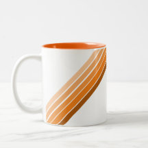 Mug - Tonos de franjas diagonales Naranjas