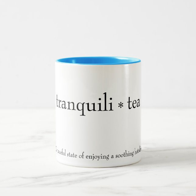 Taza Bicolor Mug. "tranquili*tea" (Centro)