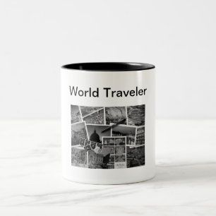 Taza Bicolor Mug. viajero mundial