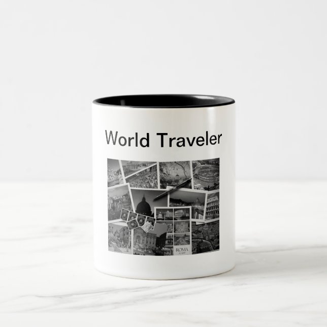 Taza Bicolor Mug. viajero mundial (Centro)