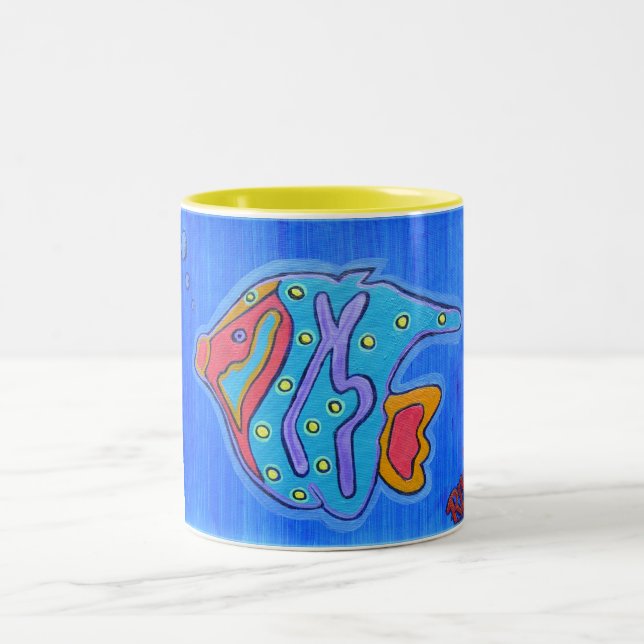 Taza Bicolor Mug - Vibrante pescado tropical (Centro)