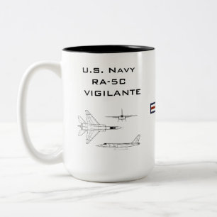 Taza Bicolor Mug Vigilante de la Marina de Estados Unidos RA-5C