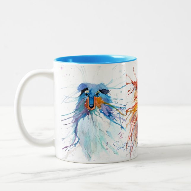 Taza Bicolor Mug Whimsical Scottish Collies (Izquierda)