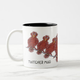 Taza Bicolor Mug With Bird Cartoons