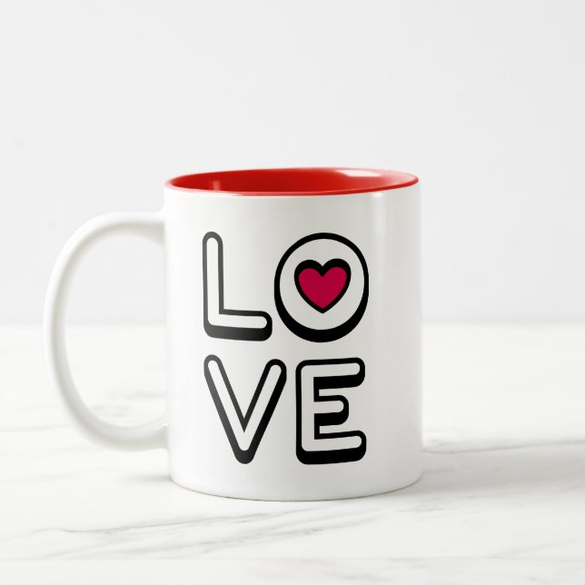 Taza Bicolor Mug with the word LOVE (Izquierda)
