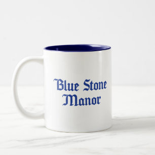 Taza Bicolor Mug y camiseta manor de piedra azul
