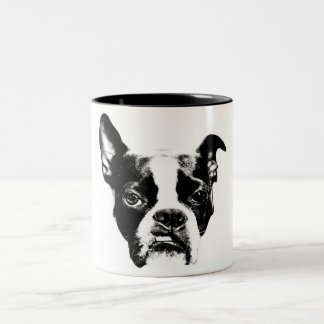 Taza Bicolor ¡Muggin malo! Actitud de Boston Terrier