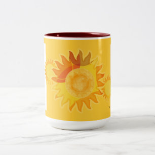 Taza Bicolor Mugre amarilla de sol grande