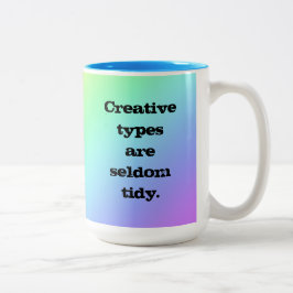 Taza Bicolor Mugre arcoiris de tipos creativos