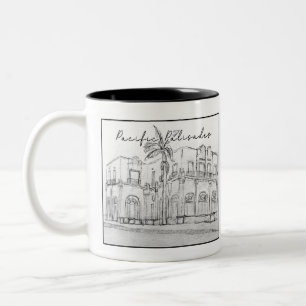 Taza Bicolor Mugre arquitectónica de las Palisades del Pacífico