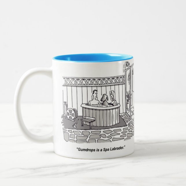 Taza Bicolor Mugre azul de Spa Labrador (Izquierda)
