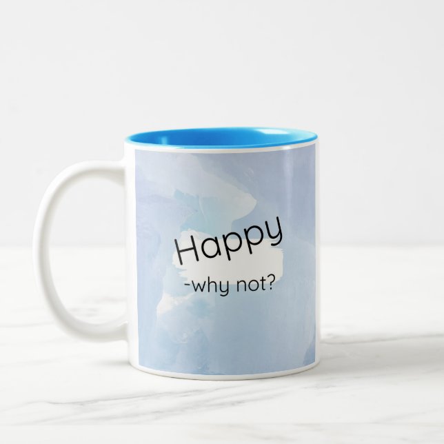 Taza Bicolor Mugre azul feliz (Izquierda)
