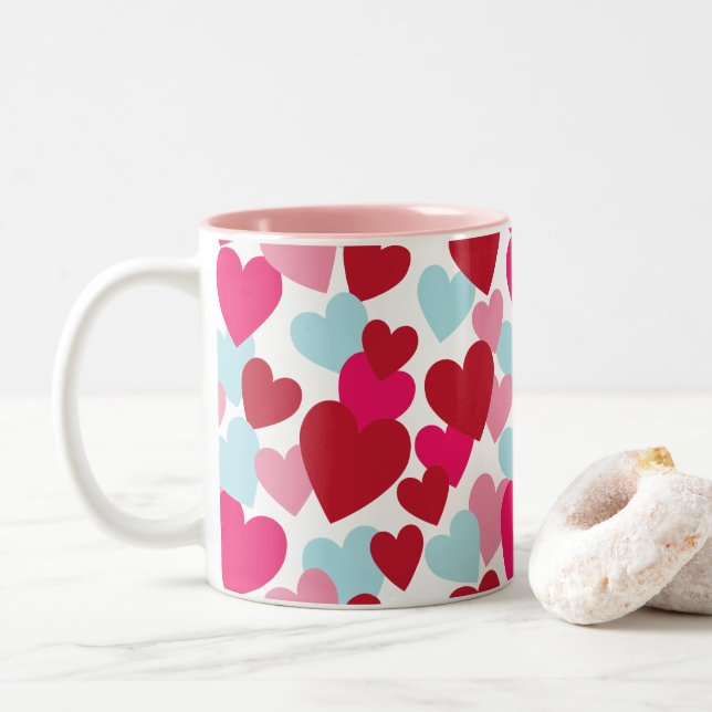 Taza Bicolor Mugre de amor rosa caliente (Con donut)