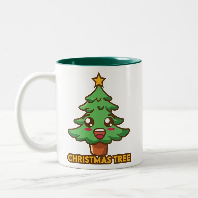 Taza Bicolor Mugre de árbol de Navidad (Izquierda)