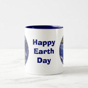 Taza Bicolor Mugre de arte artístico del Día de la Tierra Fel