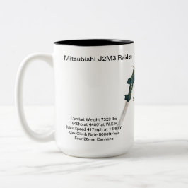 Taza Bicolor Mugre de avión de Mitsubishi J2M3 Raiden