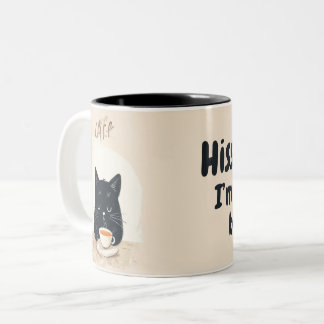 Taza Bicolor Mugre de café de gato negro