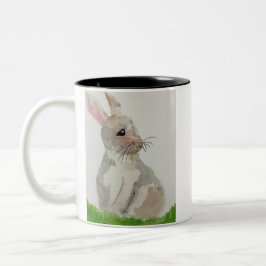 Taza Bicolor Mugre de conejo acuarela