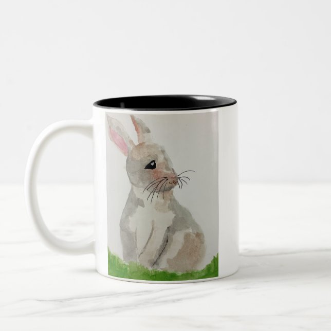 Taza Bicolor Mugre de conejo acuarela (Izquierda)
