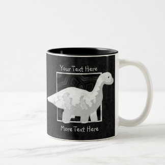 Taza Bicolor Mugre de dinosaurio blanco