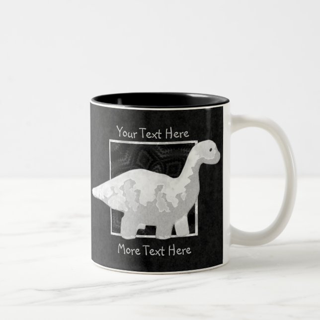 Taza Bicolor Mugre de dinosaurio blanco (Derecha)