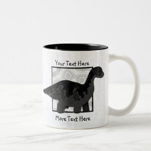 Taza Bicolor Mugre de dinosaurio negro