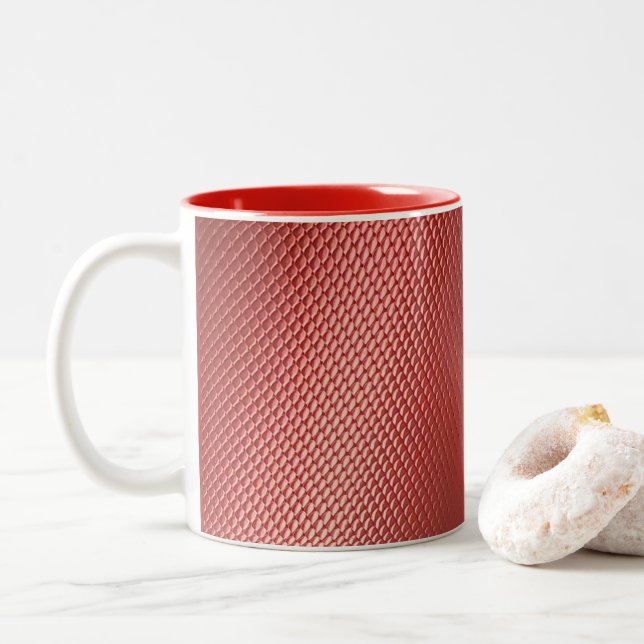Taza Bicolor Mugre de "escalas rojas" (Con donut)