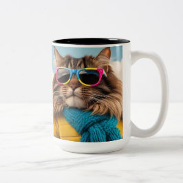 Taza Bicolor Mugre de gato animal