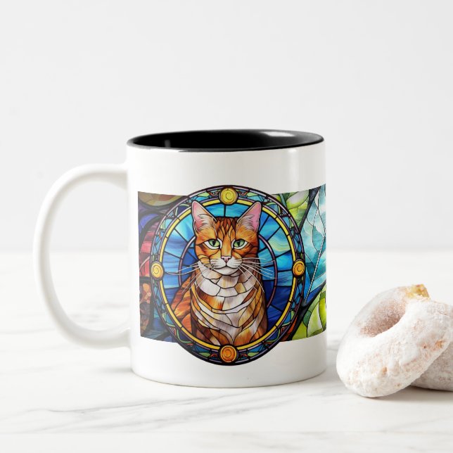 Taza Bicolor Mugre de gato creativo (Con donut)