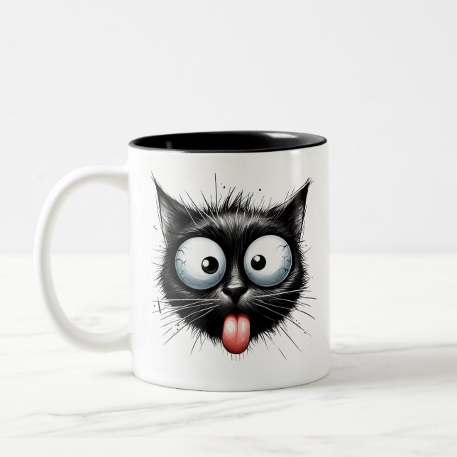 Taza Bicolor Mugre de gato negro (Izquierda)