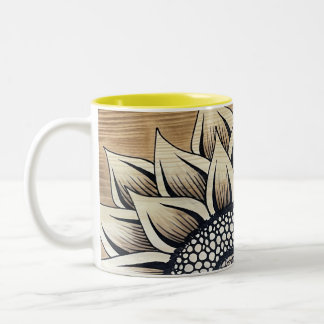 Taza Bicolor Mugre de girasol amarillo