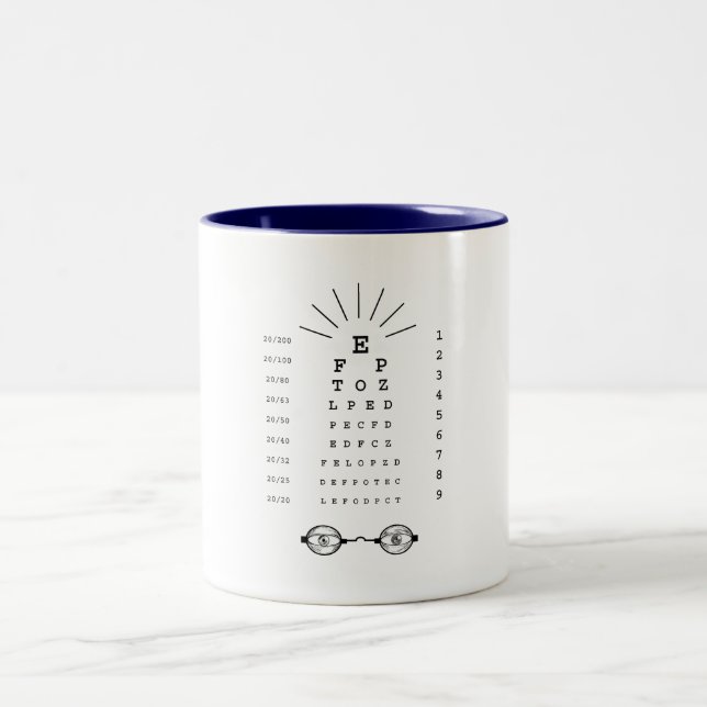 Taza Bicolor Mugre de gráfico ocular (Centro)