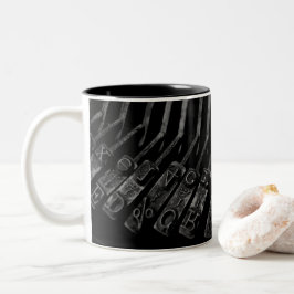 Taza Bicolor Mugre de máquina de escribir para escritores