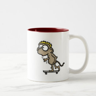 Taza Bicolor Mugre de mono para patineta