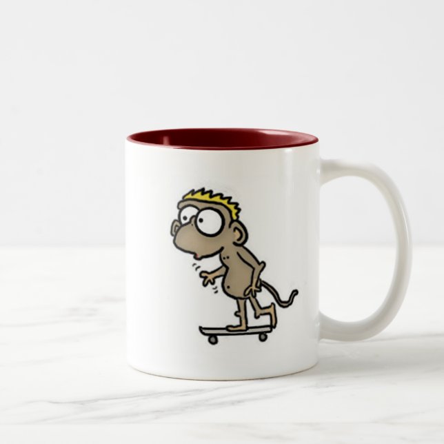 Taza Bicolor Mugre de mono para patineta (Derecha)