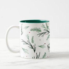 Taza Bicolor Mugre de patrón de bifurcación de pino