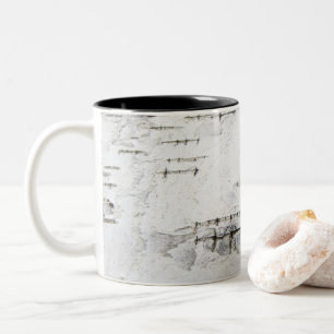 Taza Bicolor Mugre de patrón de corteza de Birch