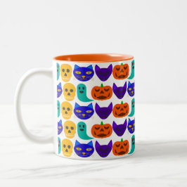 Taza Bicolor Mugre de patrón de Halloween
