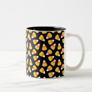 Taza Bicolor Mugre de patrón de maíz de dulce de Halloween