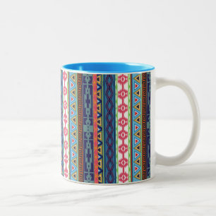 Taza Bicolor Mugre de patrón tribal