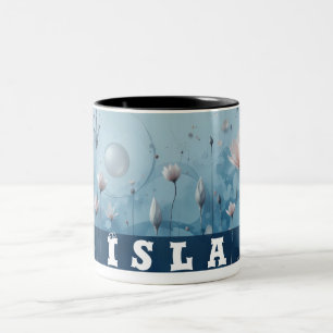 Taza Bicolor Mugre de personalizable floral de dos tonos