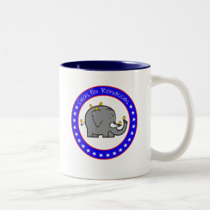 Taza Bicolor mugre de pollitos republicano
