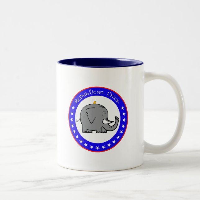Taza Bicolor mugre de pollo republicano (Derecha)