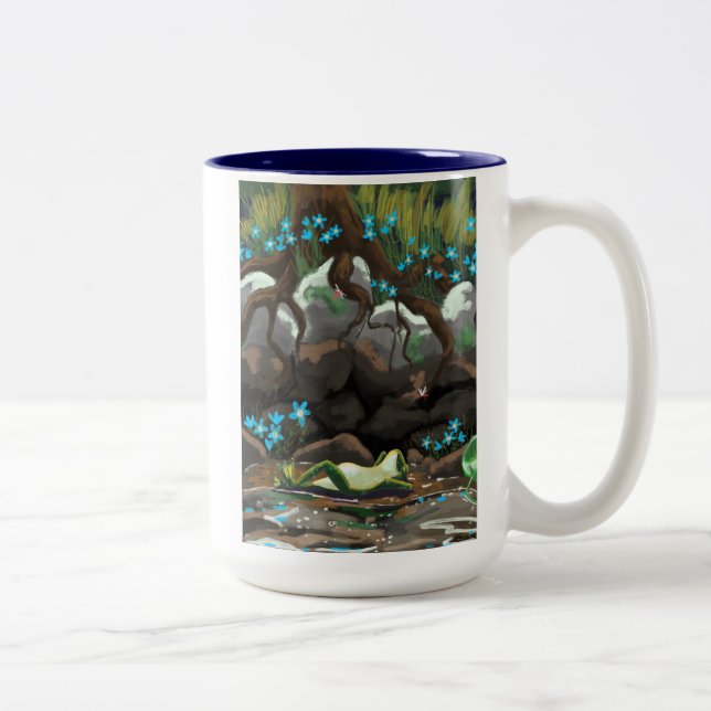 Taza Bicolor Mugre de rana feliz (Derecha)