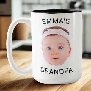 Taza Bicolor Mugre de regalo del abuelo, cara del bebé Personal