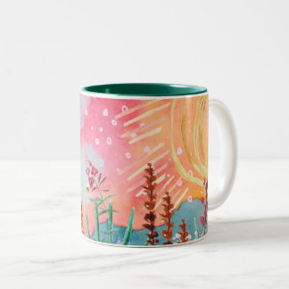 Taza Bicolor Mugre de verano acuarela